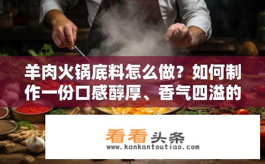 羊肉火锅底料怎么做？如何制作一份口感醇厚、香气四溢的羊肉火锅底料?