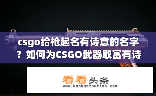 csgo给枪起名有诗意的名字？如何为CSGO武器取富有诗意的名字？
