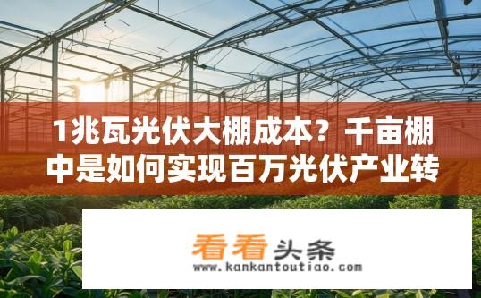 1兆瓦光伏大棚成本？千亩棚中是如何实现百万光伏产业转型升级的成本控制与高效运行?
