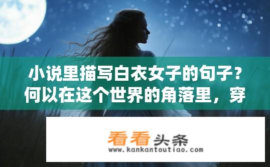 小说里描写白衣女子的句子？何以在这个世界的角落里，穿一身洁白如雪的长裙，独自行走在风中，演绎着她神秘而独特的角色故事?