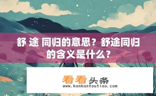 舒 途 同归的意思？舒途同归的含义是什么？