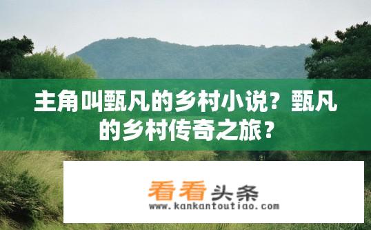 主角叫甄凡的乡村小说？甄凡的乡村传奇之旅？