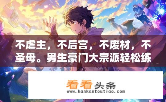不虐主，不后宫，不废材，不圣母。男生豪门大宗派轻松练级的玄幻小说？轻松练级不套路，男生豪门派玄幻小说如何描绘?