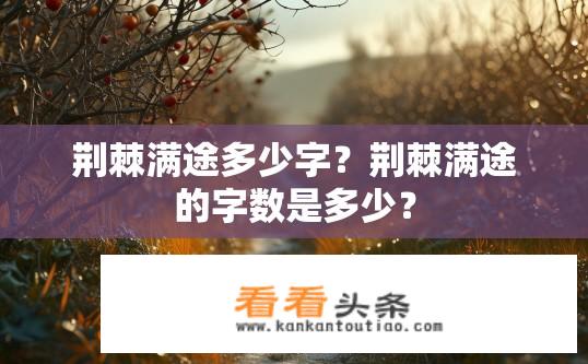 荆棘满途多少字？荆棘满途的字数是多少？