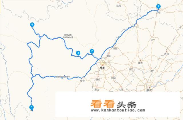 自驾从汉中出发到色达、稻城，有哪些路线可以推荐？