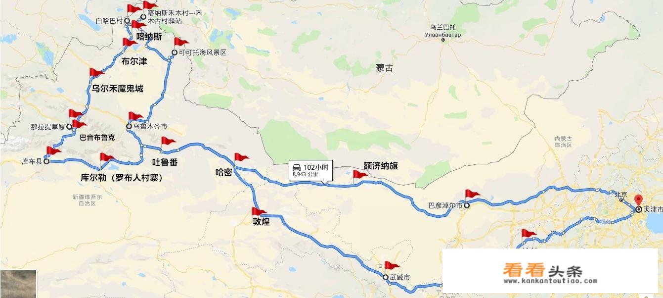 天津出发自驾游新疆，大概20天，有哪些优质路线？